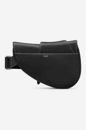 DIOR SADDLE BAG FULL BLACK WITH WHITE STITCHING