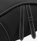 DIOR SADDLE BAG FULL BLACK WITH WHITE STITCHING