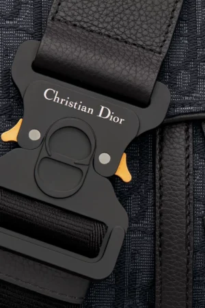 DIOR SADDLE BAG BLACK WITH DIOR LOGO'S