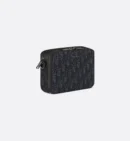 DIOR POUCH WITH ZIPPER AND SHOULDER STRAP BLACK
