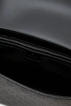 GG SURPREME LEATHER-TRIMMED CROSSBODY BAG