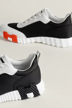 HERMÈS BOUNCING SNEAKER BLACK, WHITE & ORANGE