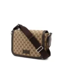 GG LEATHER-TRIMMED BAG BEIGE
