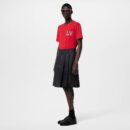 LV COTTON PIQUE T-SHIRT WITH LV PATCH RED