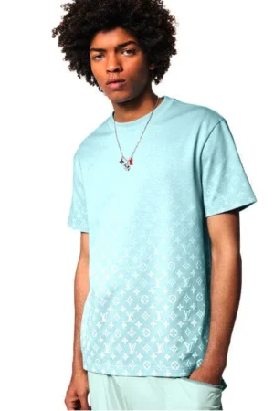 LV GRADIENT COTTON T-SHIRT LIGHT BLUE